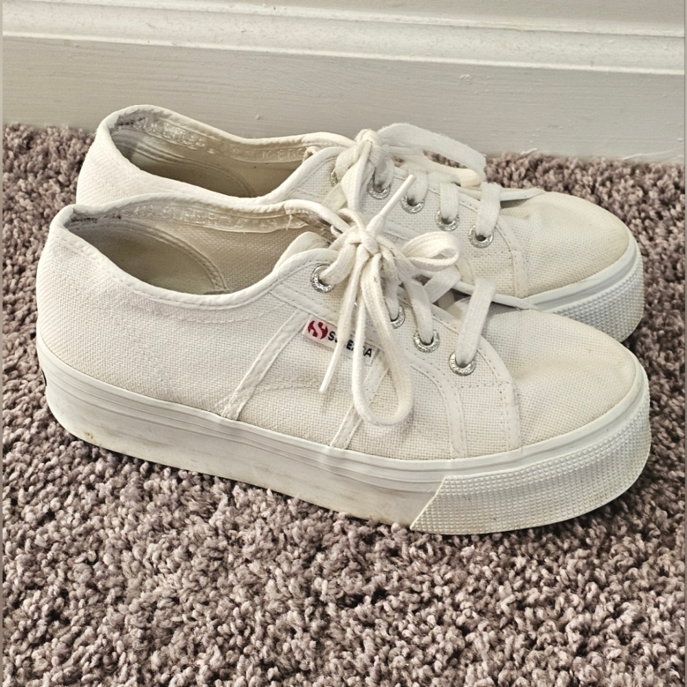 Superga sneakers in size 7.5 platform shoes.